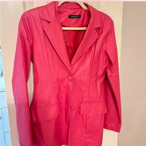 Boohoo Pink Tailored Blazer Jacket